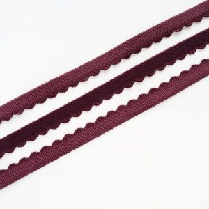 plum purple scalloped edge elastic