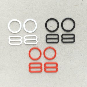 12 mm 1/2 in coated metal rings and sliders matte finish