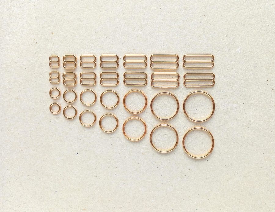 Rose gold metal rings and sliders - Jolemina