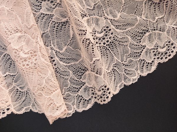 stretch lace pale peach color