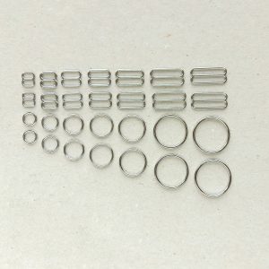 silver metal rings and sliders 6-20 mm