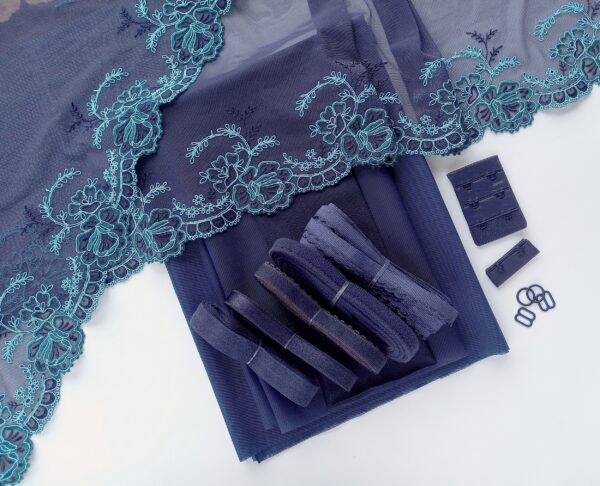 navy blue stretch lace lingerie making kit